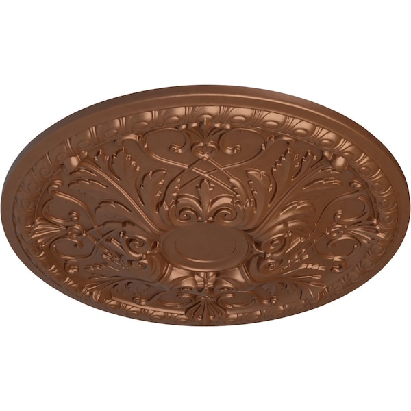 Tristan Ceiling Medallion (Fits Canopies Up To 5 1/2), Hand-Painted Polished Copper, 26OD X 3P